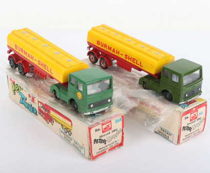 Two Maxwell Toys India No 568 Burmah-Shell Petrol Tankers