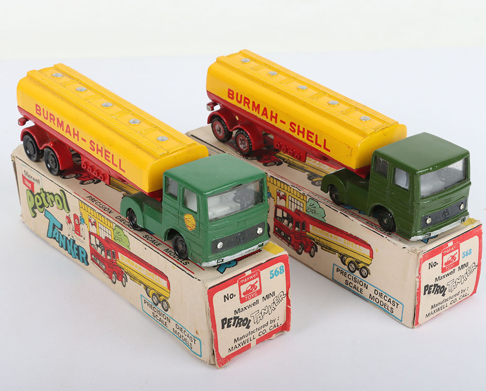 Two Maxwell Toys India No 568 Burmah-Shell Petrol Tankers