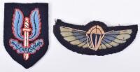 WW2 Special Air Service Beret Badge and Parachute Qualification Wing