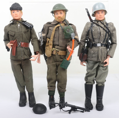 Three Vintage Action Man Dressed Dolls