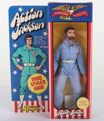 Vintage Mego Action Jackson Bearded 8 inch Action figure boxed 1972-73.