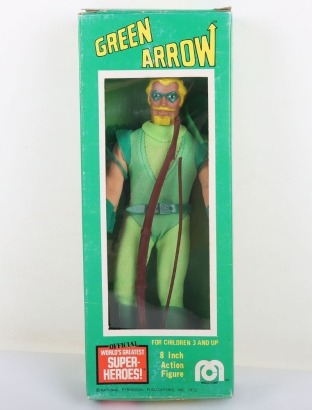 Vintage Mego DC Green Arrow 8 inch Action figure 1976 in original Green box,