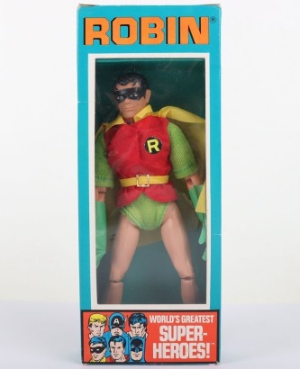 Vintage Mego DC Robin 8 inch Action figure 1976 in original Blue box,