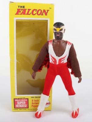 Vintage Mego Marvel The Falcon 8 inch Action figure 1975 in original Yellow box, - 7