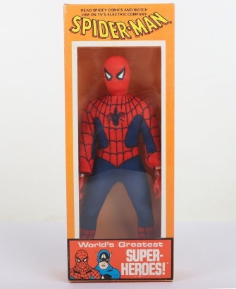 Vintage Mego Marvel Spiderman 8 inch Action figure 1975 in original Orange box,