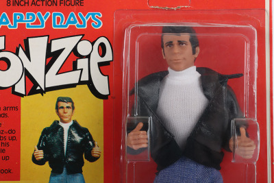 Vintage Mego Fonzie Black Hair Version 1976-77 8 inch Action figure boxed. - 2
