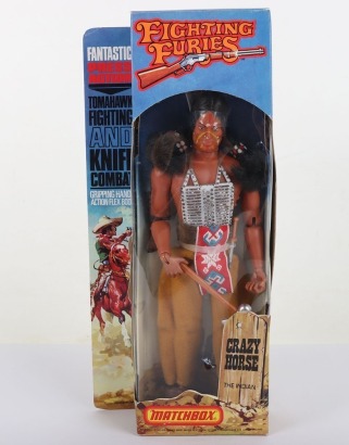 Vintage Matchbox Western Fighting Furies Crazy Horse The Indian 8 inch Action figure boxed original box.