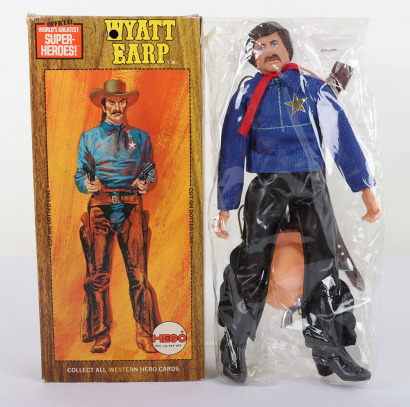 Vintage Mego Western Series Wyatt Earp 8 inch Action figure boxed 1973.