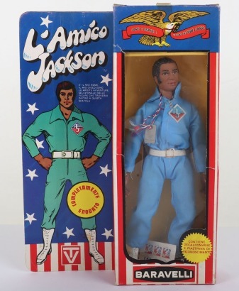 Vintage Mego Baravelli L’Amico Jackson Action Jackson African American 8 inch Action figure boxed 1972-73.