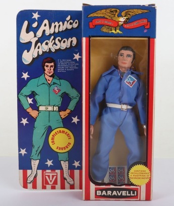 Vintage Mego Baravelli L’Amico Clean Shaven Jackson Action Jackson 8 inch Action figure boxed 1972-73.