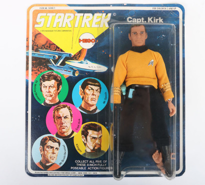 Vintage Original Star Trek Mego Capt. Captain Kirk Five face Type 1, 8 inch action figure Boxed item number 51200/1.