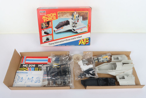 Vintage Action Force Flying Submarine Vehicle with Deep Six figure Palitoy AF boxed.