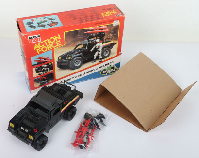 Vintage Action Force Cobra Night Attack Jeep Vehicle with Driver action figure boxed Palitoy.