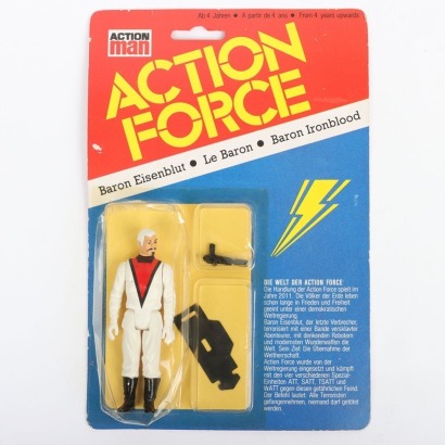 Scarce Vintage Action Force Die Terror Bande German Version Baron Eisenblut Baron Ironblood carded moc Action figure 1983 Palitoy,