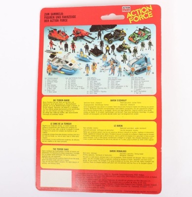 Scarce Vintage Action Force Die Terror Bande German Version Baron Eisenblut Baron Ironblood carded moc Action figure 1983 Palitoy, - 2