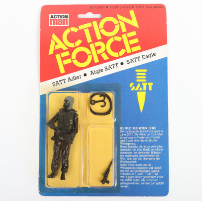 Scarce Vintage Action Force SATT German Version Adler SAS Squad Leader carded moc Action figure 1983 Palitoy,