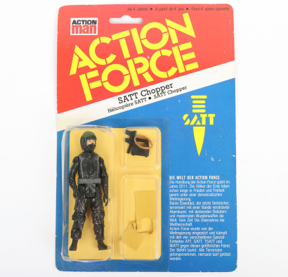 Scarce Vintage Action Force SATT German Version Chopper SAS Pilot carded moc Action figure 1983 Palitoy,