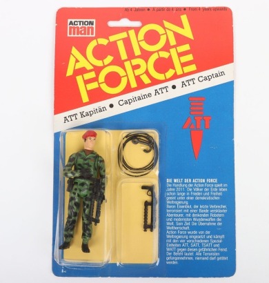 Scarce Vintage Action Force ATT German Version Kapitan Z Force Captain carded moc Action figure 1983 Palitoy,