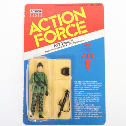 Scarce Vintage Action Force ATT German Version Polizist Z Force Sapper carded moc Action figure 1983 Palitoy,