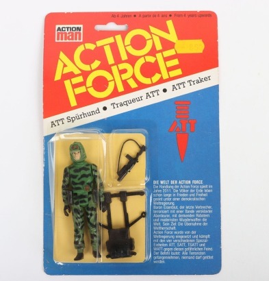 Scarce Vintage Action Force ATT German Version Spurhund Z Force Infantryman carded moc Action figure 1983 Palitoy,