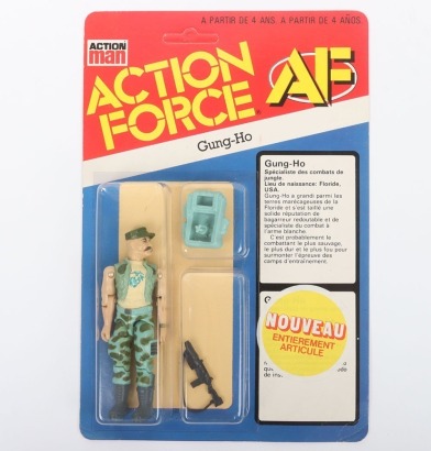 Vintage Action Force AF Gung-Ho Series 3 carded moc Action figure 1985 Palitoy Unpunched,