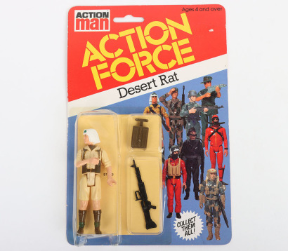 Scarce Vintage Action Force Desert Rat Series 1 carded moc Action figure 1982 Palitoy,