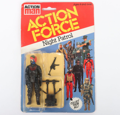 Scarce Vintage Action Force Night Patrol Series 1 carded moc Action figure 1982 Palitoy,