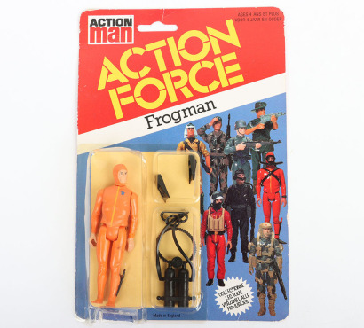 Scarce Vintage Action Force Orange Frogman Series 1 carded moc Action figure 1982 Palitoy,