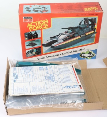 Scarce Vintage Action Force Cobra Water Moccasin Vehicle with Copperhead Action Figure boxed Palitoy.