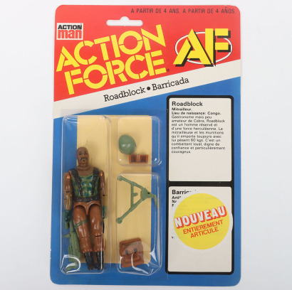 Vintage Action Force AF Roadblock Series 3 carded moc Action figure 1985 Palitoy,