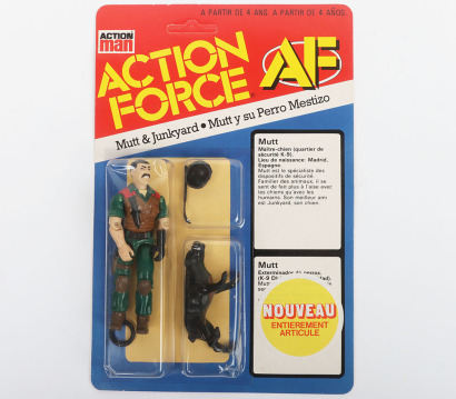 Vintage Action Force AF Mutt and Junkyard Series 3 carded moc Action figure 1985 Palitoy Unpunched,