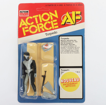 Vintage Action Force AF Torpedo Series 3 carded moc Action figure 1985 Palitoy Unpunched,