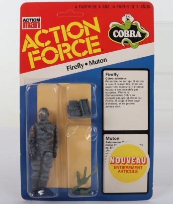 Vintage Action Force Cobra Firefly Series 3 carded moc Action figure 1985 Palitoy,