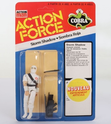 Scarce Vintage Action Force Cobra Storm Shadow Series 3 carded moc Action figure 1985 Palitoy,