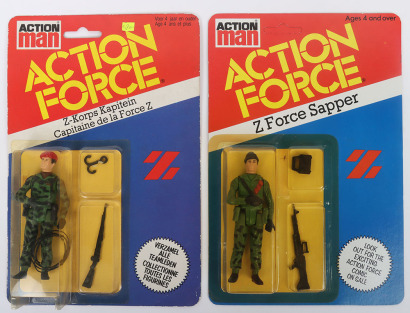 Two Vintage Action Force Z Force Series 2 carded moc Action figures 1983 Palitoy,