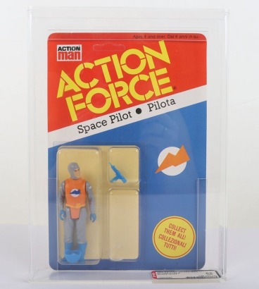 Vintage Action Force Space Force Space Pilot Graded AFA 85 NM+ Series 2 carded moc Action figure 1983 Palitoy Unpunched,