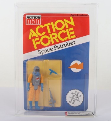 Vintage Action Force Space Force Space Patroller Graded AFA 85 NM+ Series 2 carded moc Action figure 1983 Palitoy Unpunched,