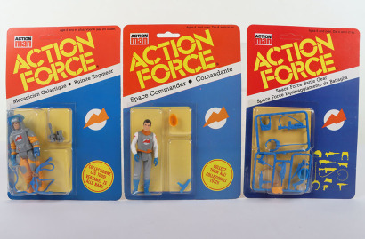 Three Vintage Action Force Space Force Action Figures Series 2 carded moc 1983 Palitoy,