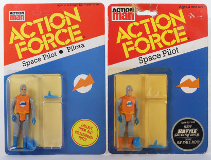 Two Vintage Action Force Space Force Space Pilot Action Figures Series 2 carded moc 1983 Palitoy,