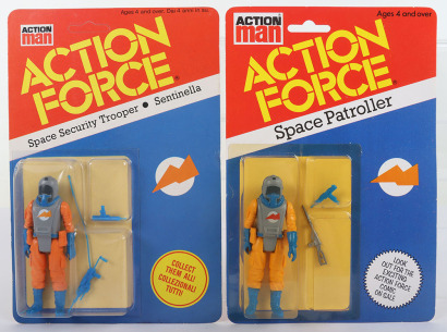 Two Vintage Action Force Space Force Action Figures Series 2 carded moc 1983 Palitoy,