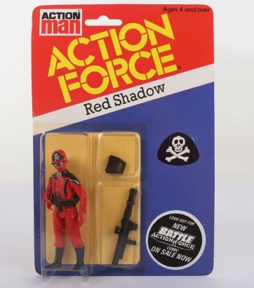 Lot no 182 : Vintage Action Force Red Shadows Red Shadow Series 2 carded moc Action figure 1983 Palitoy,