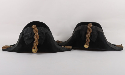 Two Royal Navy Officers Post 1902 Bicorn Hats