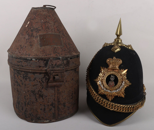 The Royal North Lancashire Regiment Officers Blue Cloth Helmet, circa 1881 - 1901