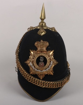 The Royal North Lancashire Regiment Officers Blue Cloth Helmet, circa 1881 - 1901 - 6