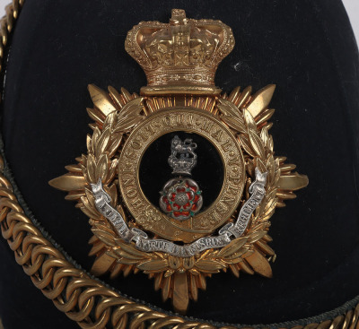 The Royal North Lancashire Regiment Officers Blue Cloth Helmet, circa 1881 - 1901 - 7