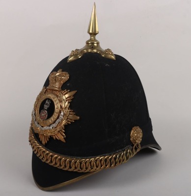 The Royal North Lancashire Regiment Officers Blue Cloth Helmet, circa 1881 - 1901 - 10