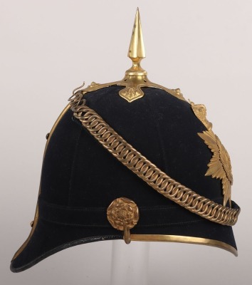 Royal Military Academy Sandhurst Officer Cadets 1878 Pattern Blue Cloth Helmet - 2