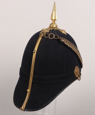 Royal Military Academy Sandhurst Officer Cadets 1878 Pattern Blue Cloth Helmet - 4