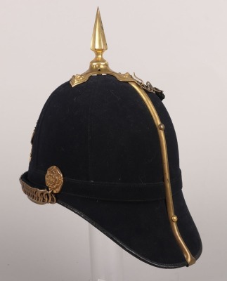 Royal Military Academy Sandhurst Officer Cadets 1878 Pattern Blue Cloth Helmet - 5