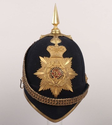 Royal Military Academy Sandhurst Officer Cadets 1878 Pattern Blue Cloth Helmet - 11